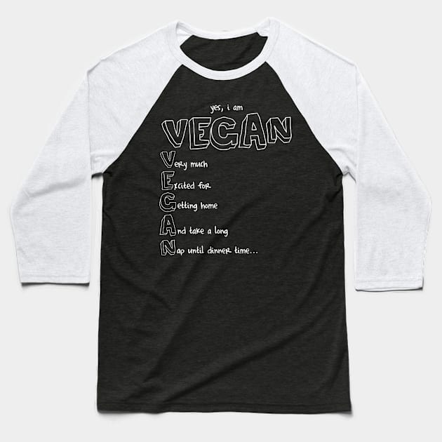 V.E.G.A.N. Baseball T-Shirt by tiranocyrus